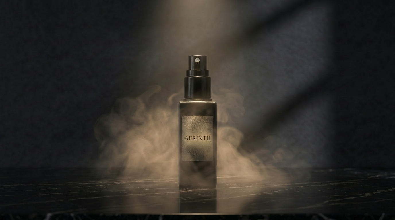 AERINTH premium 5 mL fragrance sample atomiser on dark luxury background